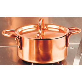 Kupfertopf niedrig, mit Deckel